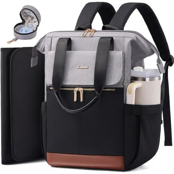 Large Waterproof Diaper Bag Backpack Tote with Insulated Pockets Baby Travel Bag - Picture 1 of 7